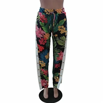 Women's Floral Printed High Waist Bodycon Leggings Pants