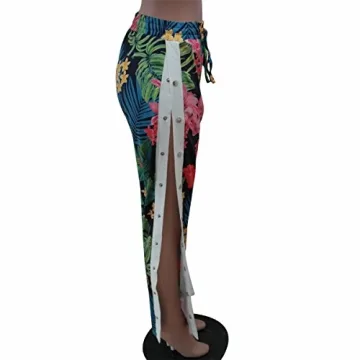 Women's Floral Printed High Waist Bodycon Leggings Pants