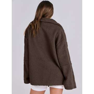ANRABESS Womens Fleece Jacket Oversized Zip Up Sherpa Fuzzy Casual Coats Winter Fall Outerwear 2024 Clothes with Pockets Small
