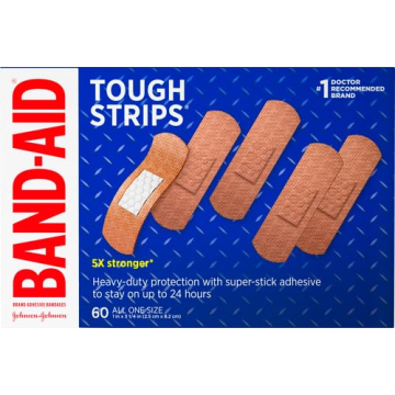 Band-Aid Tough Strips - 60 Count for Strong Wound Care