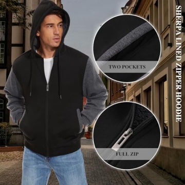 SWISSWELL Heavyweight Fleece Sherpa Lined Hooded Jacket