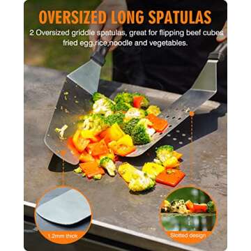 HOMENOTE Griddle Accessories Kit, Exclusive Griddle Tools Spatulas Set for Blackstone - 8 Pcs Commer...