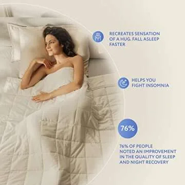 SLEEP & GLOW Cooling Weighted Blanket Premium 400 TC Cotton with Glass Beads & No Glue All Season Breathable Heavy Blanket - 20 LBS Queen Size 90” x 90 (White)