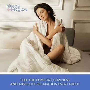 SLEEP & GLOW Cooling Weighted Blanket Premium 400 TC Cotton with Glass Beads & No Glue All Season Breathable Heavy Blanket - 20 LBS Queen Size 90” x 90 (White)