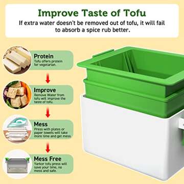 Tofu Press, Easily Remove Water from Tofu in 10-20 Mins for More Delicious, Tofu Squeezer Dishwasher...