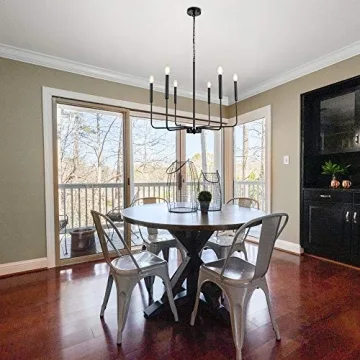 WBinDX 6-Light Black Chandelier for Home Elegance