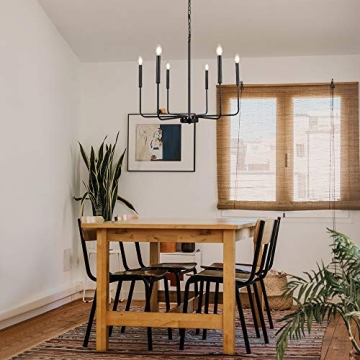 WBinDX 6-Light Black Chandelier for Home Elegance