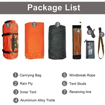 Durable 2 Person Backpacking Tent for All Weather