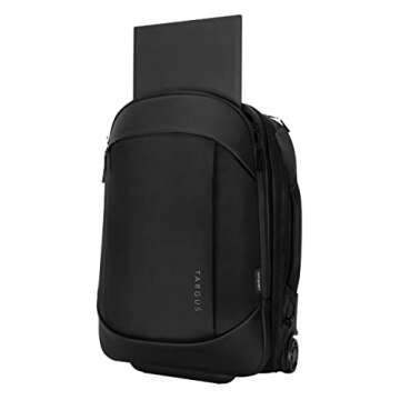 Targus Mobile Tech Traveler EcoSmart Rolling Backpack, Black, 15.6" (TBR040GL)