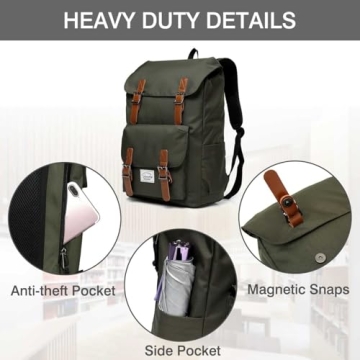 VASCHY Waterproof Hiking Backpack for Laptop & College Essentials