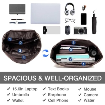 VASCHY Waterproof Hiking Backpack for Laptop & College Essentials