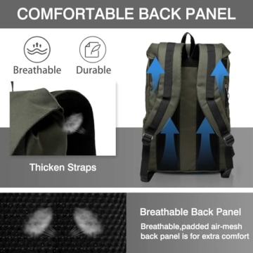 VASCHY Waterproof Hiking Backpack for Laptop & College Essentials