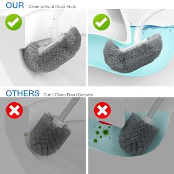 OSCIOSS Toilet Bowl Brush and Holder Set - Ergonomic, Compact & Durable Cleaning Tool