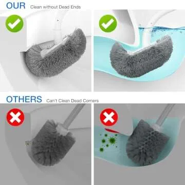 OSCIOSS Toilet Bowl Brush and Holder Set - Ergonomic, Compact & Durable Cleaning Tool