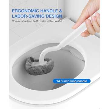 OSCIOSS Ergonomic Toilet Bowl Brush Set for Compact Spaces