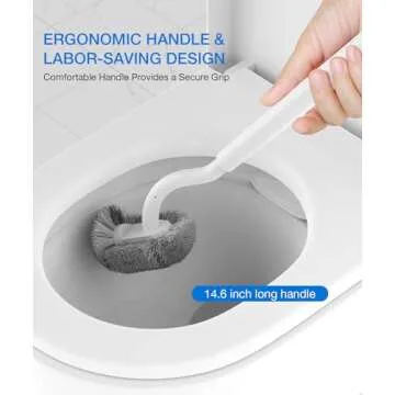 OSCIOSS Ergonomic Toilet Bowl Brush Set for Compact Spaces