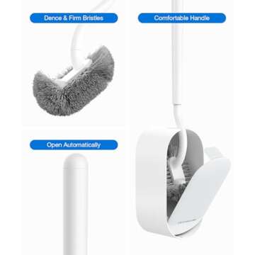 OSCIOSS Ergonomic Toilet Bowl Brush Set for Compact Spaces