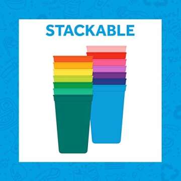 Durable 10 Oz. Open Cups for Toddlers - Set of 3