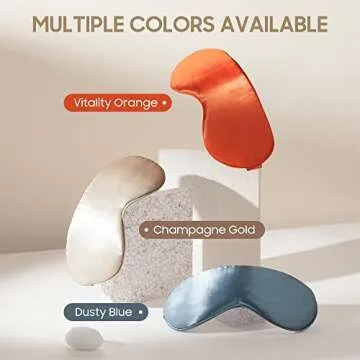 Sleep Mask 100% Mulberry Silk for Light Blocking, ZOESMIEN Eye Mask for Women Men Side Sleeper, Puffiness Dry Eyes Headache, Adjustable Strap, Christmas Gift Package, Champagne Gold