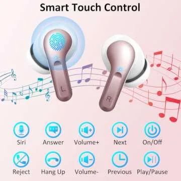 Wireless Earbud, Bluetooth Headphones 5.3 NEW 40H Ear Buds Bass Stereo Earphones Noise Cancelling Earbud with 4 ENC Mic, in-Ear Bluetooth Earbud USB-C LED Display IP7 Waterproof Sport for Android iOS