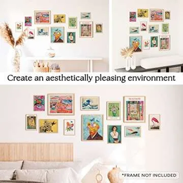 97 Decor Colorful Eclectic Decor - Maximalist Decor, Eclectic Home Decor, Eclectic Wall Decor, Funky Eclectic Gallery Wall Art Prints for Bedroom, Famous Artist Painting Pictures (UNFRAMED)