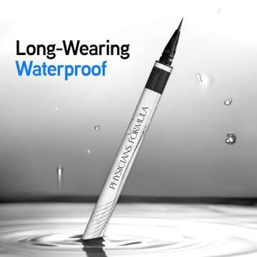 Physicians Formula Eye Booster Super Slim Liquid Eyeliner, Waterproof Precision with a Lash-Boosting...
