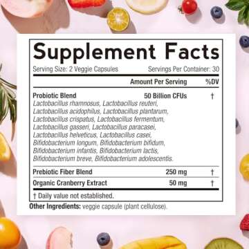 Doctor's Recipes Women’s Probiotic, 60 Caps 50 Billion CFU 16 Strains, with Organic Cranberry, Dig...