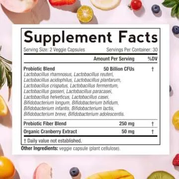 Doctor's Recipes Women’s Probiotic, 60 Caps 50 Billion CFU 16 Strains, with Organic Cranberry, Dig...