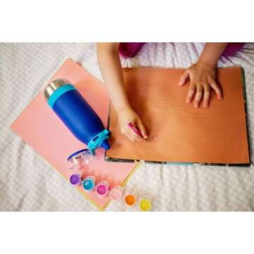 Ello Emma 14oz Vacuum Insulated Kids Water Bottle with Straw and Built-in Handle for School and Spor...