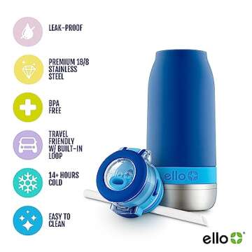 Durable Ello Emma Kids Water Bottle - 14oz Vacuum Insulated