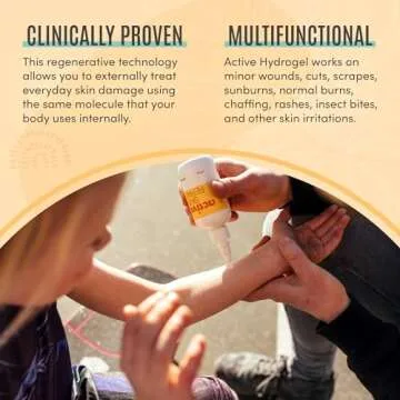 Active Skin Repair First Aid Healing Skin Hydrogel - Natural & Non-Toxic Repairing Ointment with Hypochlorus Acid for Minor Cuts, Wounds, Scrapes, Rashes, Sunburns, & More, HSA/FSA Eligible, 3 oz