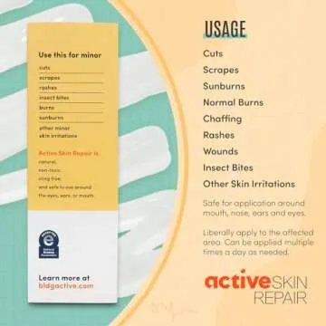Active Skin Repair First Aid Healing Skin Hydrogel - Natural & Non-Toxic Repairing Ointment with Hypochlorus Acid for Minor Cuts, Wounds, Scrapes, Rashes, Sunburns, & More, HSA/FSA Eligible, 3 oz