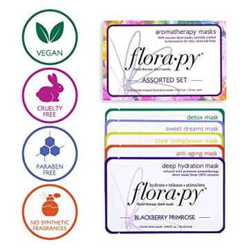 Florapy Beauty Assorted Sheet Mask Set for Hydration and Anti-Aging