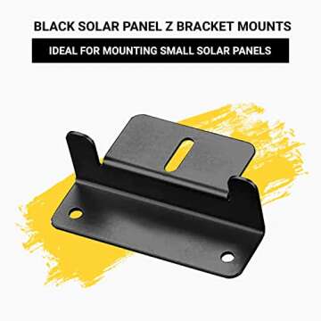 Spartan Power Black Solar Panel Z Bracket Mount - Lightweight Anodized Aluminum Mounting Brackets fo...