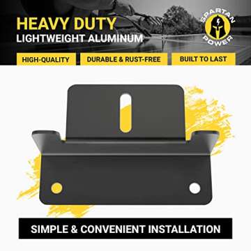 Spartan Power Black Solar Panel Z Bracket Mount - Lightweight Anodized Aluminum Mounting Brackets for RVs, Trailers, Vans, Campers, Boats, Walls, Roof - Set of 4