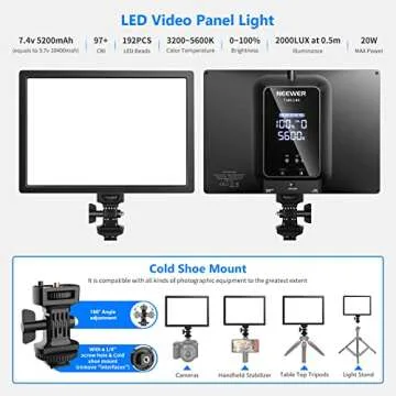 NEEWER Advanced 2.4G LED Video Light Panel Lighting Kit, 12.9" Dimmable Bi Color Soft Key Light with Remote/3200K~5600K/CRI 97+/Built in 7.4V 5200mAh Battery for Game/Live Stream/YouTube/Photography
