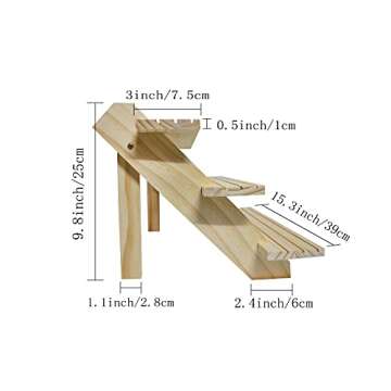 NAJMECHOY 3-Tier Retail Display Riser, Earring & Ring Holder Wood Stand Storage Shelf Jewelry Earrings Rack Desktop Display Simple Cupcake Rack Frame (Log Wood)
