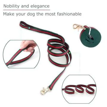 Premium Dog Collar, Cute Dog Collars Luxury Style, Durable Pet Collars and Dog Leash with Metal Buckle Safety for Puppy Small Dogs