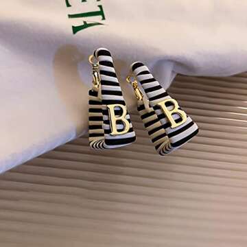 TOPATU Designer Earrings for WomenTrapezoidal Letter B Earrings Fashion Jewelry for Earrings Ear Stu...