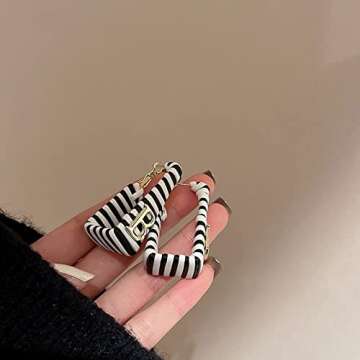 TOPATU Designer Earrings for WomenTrapezoidal Letter B Earrings Fashion Jewelry for Earrings Ear Stud Ear Clip Clasp Black and White