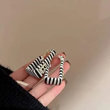 TOPATU Designer Earrings for WomenTrapezoidal Letter B Earrings Fashion Jewelry for Earrings Ear Stud Ear Clip Clasp Black and White