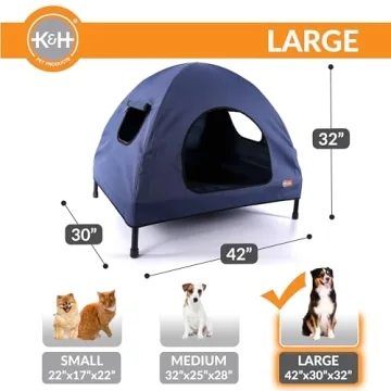 K&H Portable Pet Cot Tent - Dog Bed & Shade