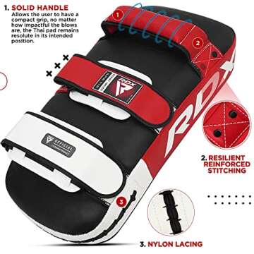 RDX Muay Thai Pad for Training, Curved Kickboxing Kicking Strike Shield, Coaching Kick Boxing, MMA, ...