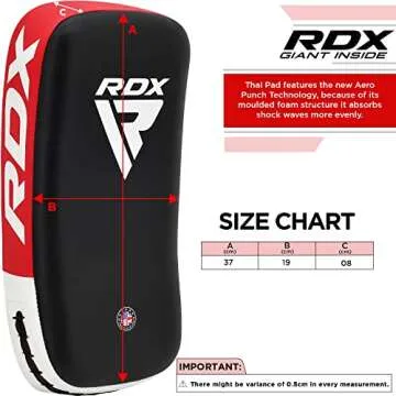 RDX Muay Thai Pad for Training, Curved Kickboxing Kicking Strike Shield, Coaching Kick Boxing, MMA, Martial Arts, Karate, Taekwondo, Punching, Foot, Knee and Elbow Target (One Pad Only)