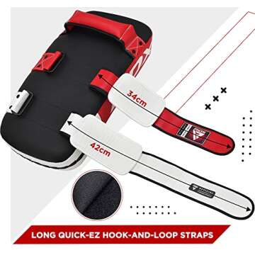 RDX Muay Thai Pad for Training, Curved Kickboxing Kicking Strike Shield, Coaching Kick Boxing, MMA, Martial Arts, Karate, Taekwondo, Punching, Foot, Knee and Elbow Target (One Pad Only)