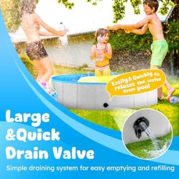 Niubya Foldable Round Dog Pool for Pets - Portable Fun