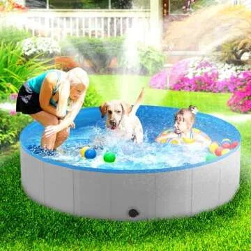Niubya Foldable Round Dog Pool for Pets - Portable Fun