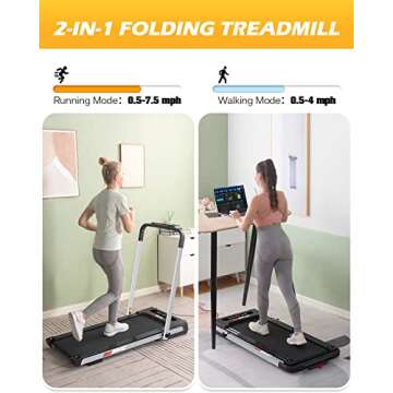 FYC 2-in-1 Folding Treadmill for Home & Office