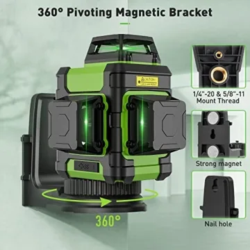 Huepar Laser Level 360 Rechargeable Green Beam Tool