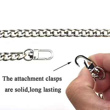 HAHIYO Bright Silver Purse Chain Strap Comfortable Durable